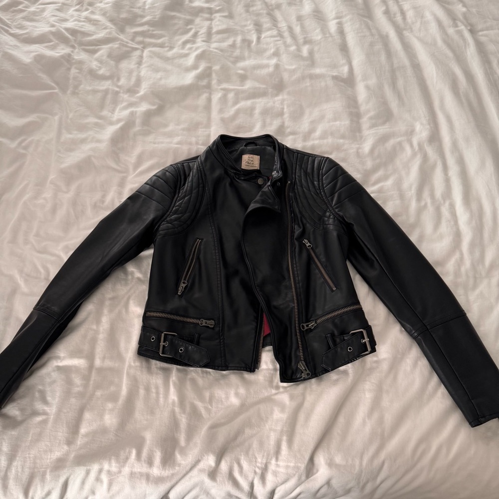 Free People Heartbreaker Faux-Leather Moto Jacket